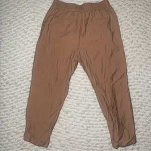A NEE DAY WOMENS SIZE 14 PANT TROUSERS SAND CLAY HIGH WAISTED ANKLE CUFF WIDE